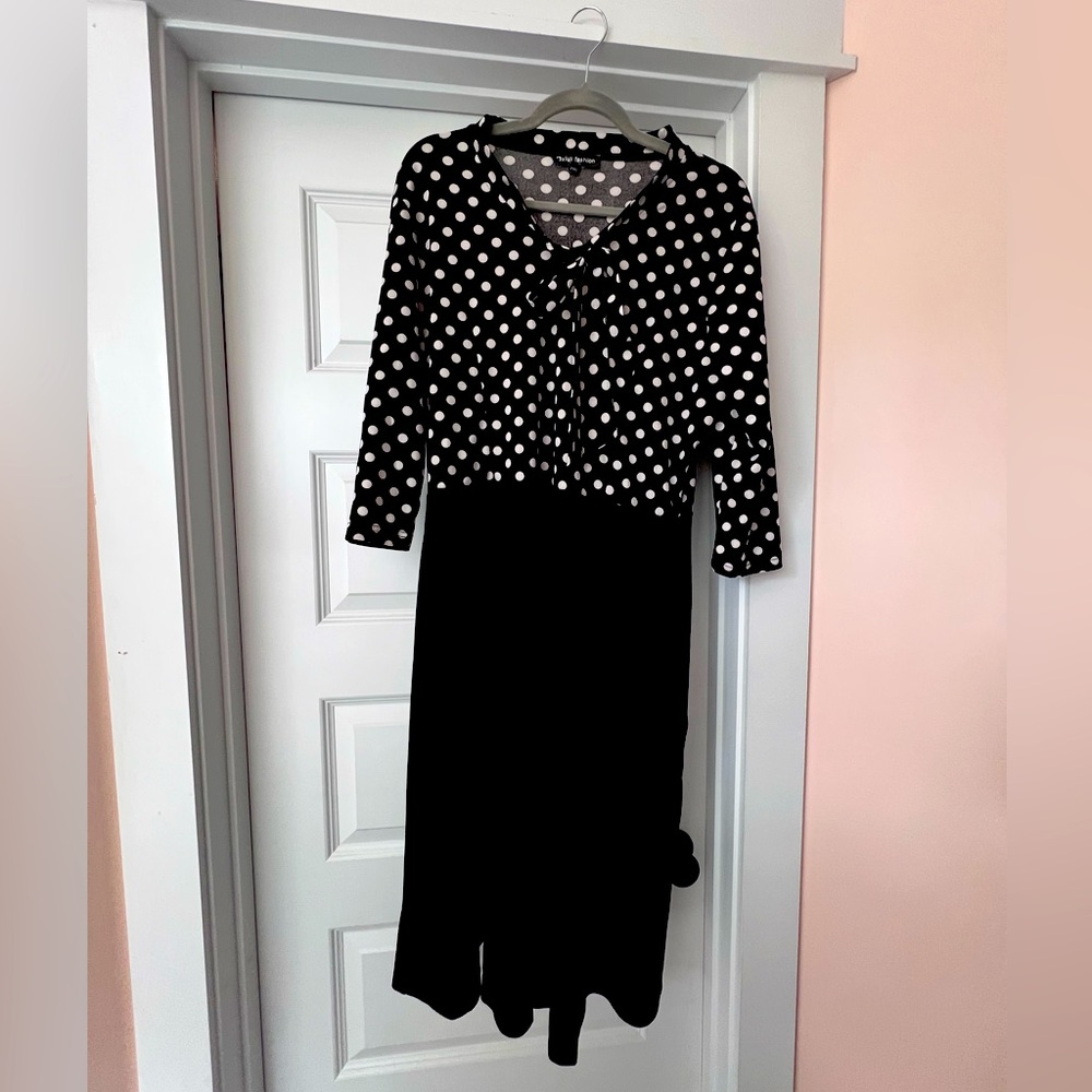 Polka Dot Black Dress